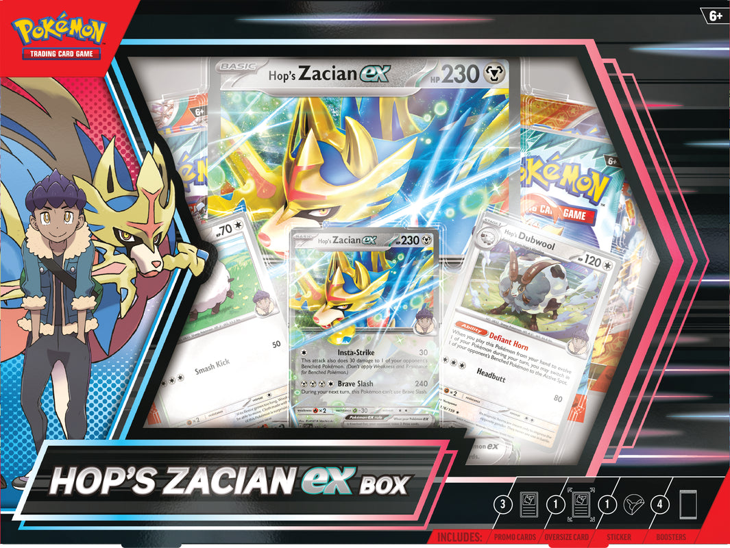 Hop's Zacian ex Box — 4 packs