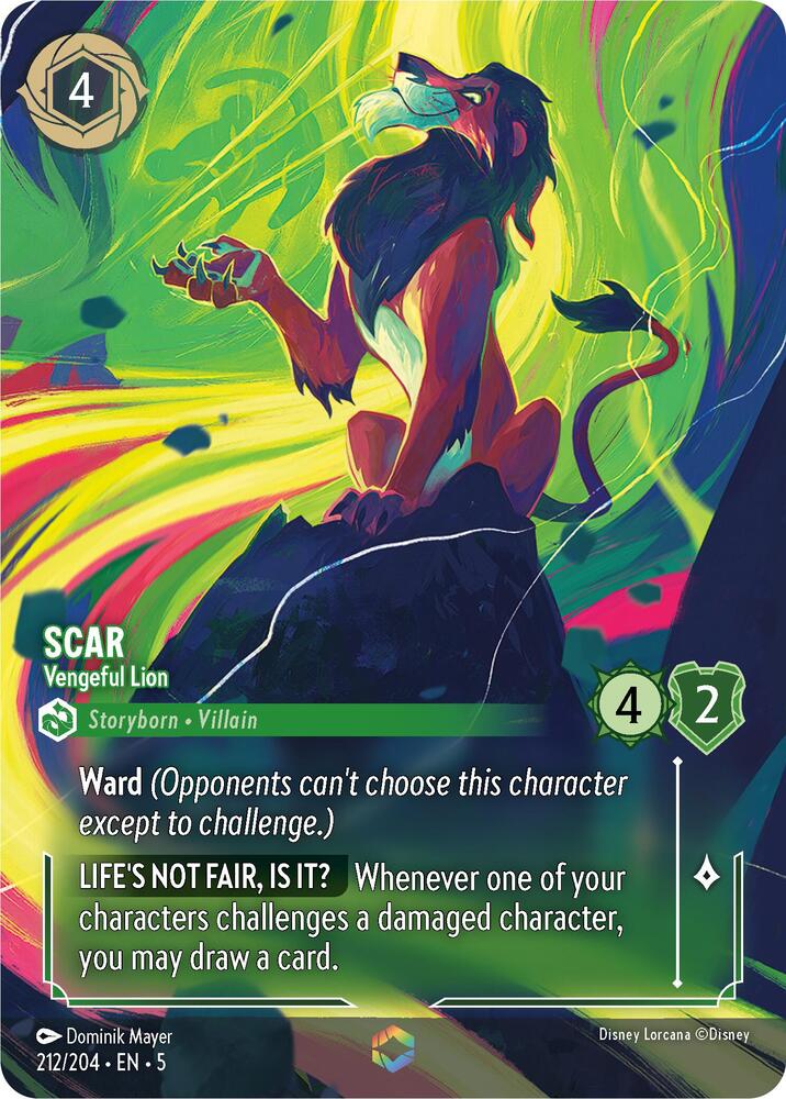 Scar - Vengeful Lion Enchanted Disney Lorcana Shimmering Skies 212/204 NM