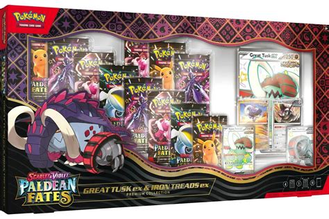 Paldean Fates Great Tusk ex & Iron Treads ex Premium Collection — 11 packs