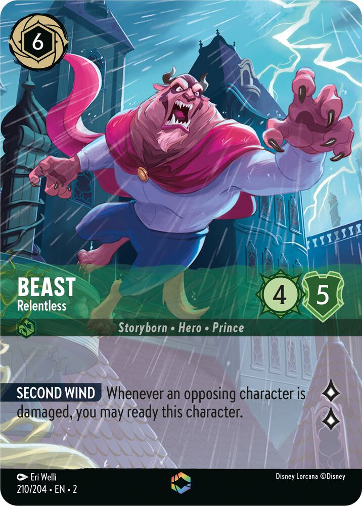 Beast - Relentless Enchanted Disney Lorcana Rise of the Floodborn 210/204 NM