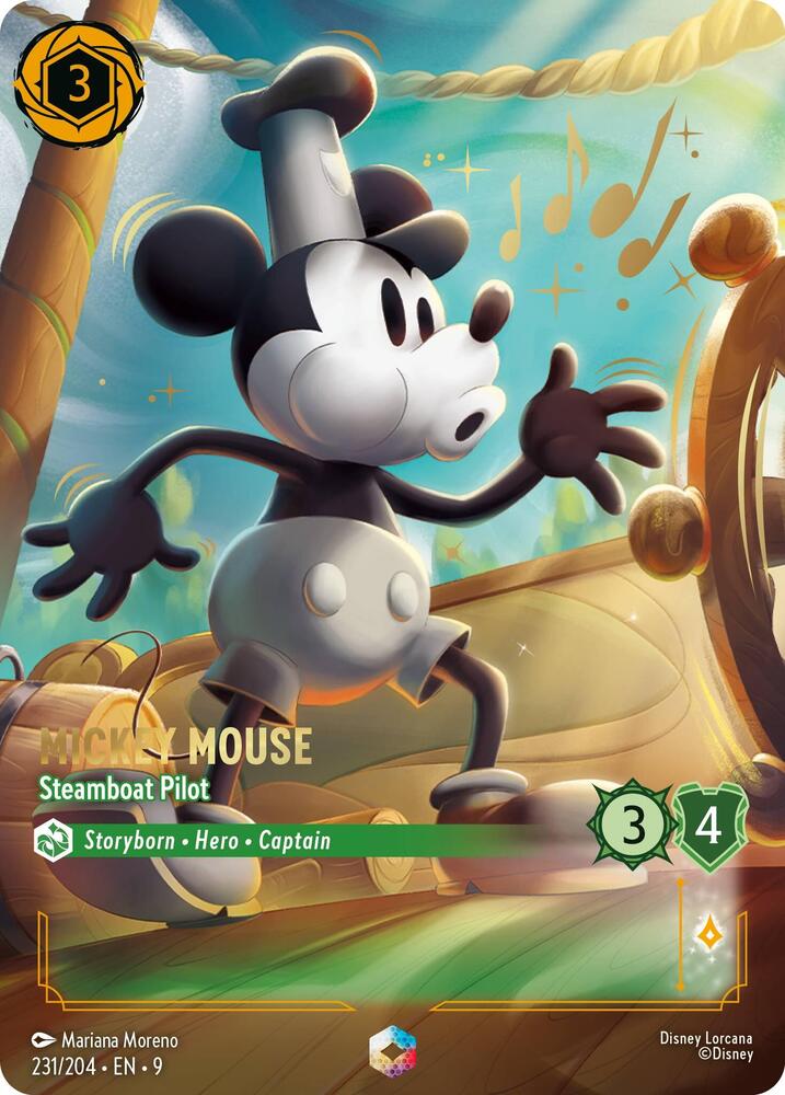 Mickey Mouse - Steamboat Pilot Enchanted Disney Lorcana Fabled 231/204 NM