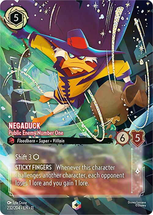 Negaduck - Public Enemy Number One Enchanted Disney Lorcana Winterspell 232/204 NM