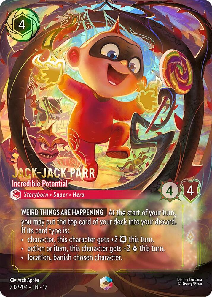 Jack-Jack Parr - Incredible Potential Enchanted Disney Lorcana Wilds Unknown 232/204 NM